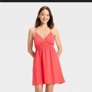 Mini A-Line Coral Sleeveless Summer Dress
